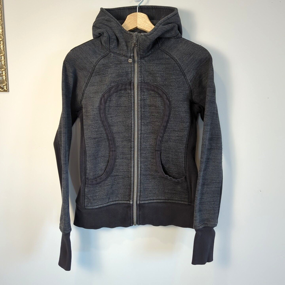 Lululemon Scuba Full Zip Gray Heather Heavyweight Athletic Hoodie Jacket Size 6